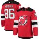 Men's New Jersey Devils Jack Hughes adidas Red Home Primegreen Player Jersey