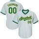 Men's Custom White Kelly Green Pinstripe Kelly Green-Gold Authentic Throwback Rib-Knit Baseball Jersey Shirt