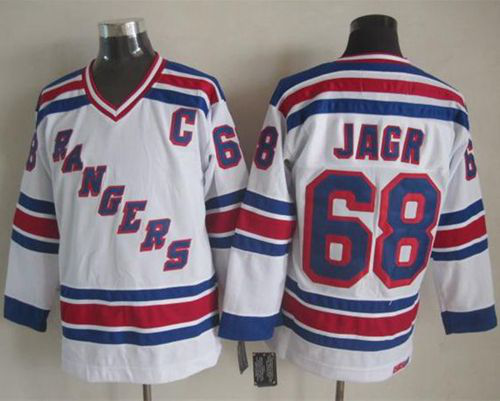 New York Rangers #68 Jaromir Jagr White CCM Throwback Stitched NHL Jersey