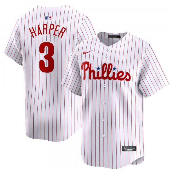 Men's Philadelphia Phillies #3 Bryce Harper Nike White Home Limited Player Jersey