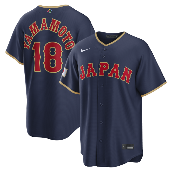 Men's Japan Baseball Yoshinobu Yamamoto Nike Navy 2026 World Baseball Classic Road Stadium Jersey