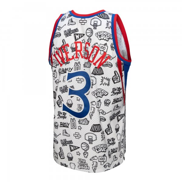 Men's Philadelphia 76ers Allen Iverson Mitchell & Ness White 1996/97 Swingman Jersey