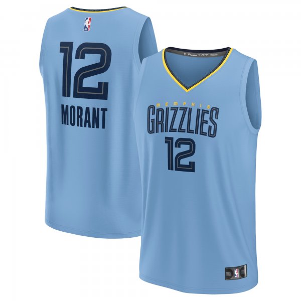 Youth Memphis Grizzlies Ja Morant Fanatics Light Blue Fast Break Replica Player Jersey - Statement Edition