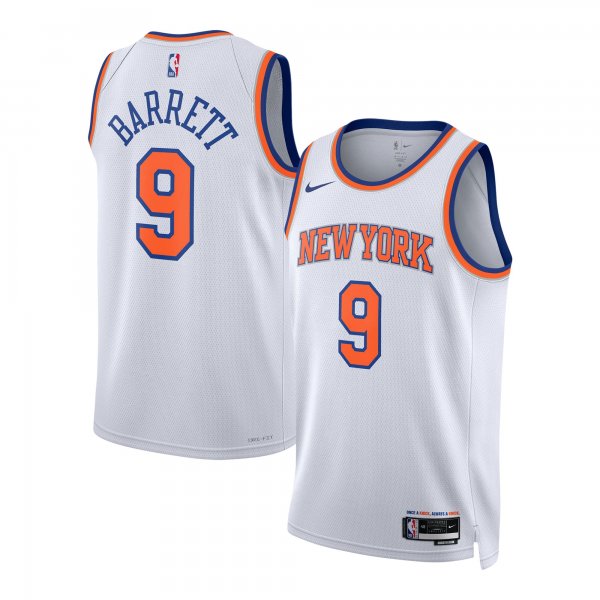 Unisex New York Knicks RJ Barrett Nike White Swingman Jersey - Association Edition