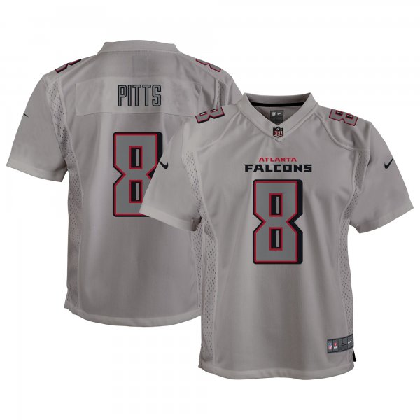 Youth Atlanta Falcons #8 Kyle Pitts Nike Gray Atmosphere Game Jersey