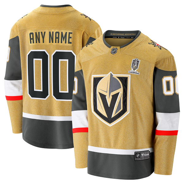 Men's Vegas Golden Knights Fanatics Branded Gold 2023 Stanley Cup Champions Home Breakaway Custom Jersey