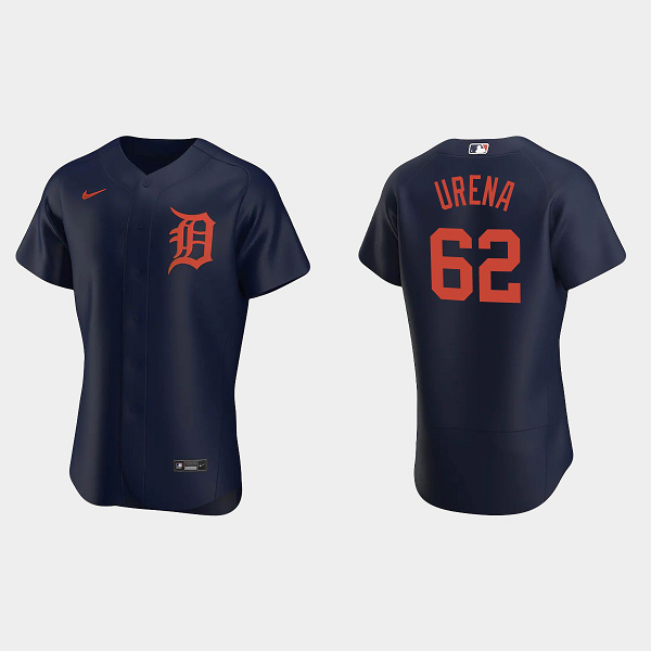 Men's Detroit Tigers #62 Jose Urena Navy MLB Jersey