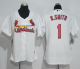 St. Louis Cardinals #1 Ozzie Smith White Women's Home Stitched MLB Jersey