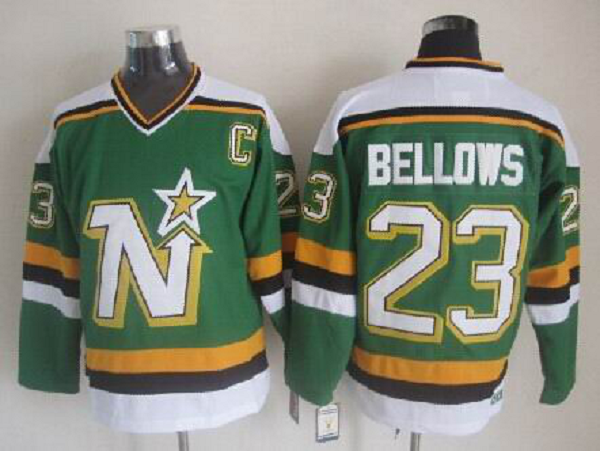 Men's Dallas Stars #23 Bellows Green Throwback NHL Jersey