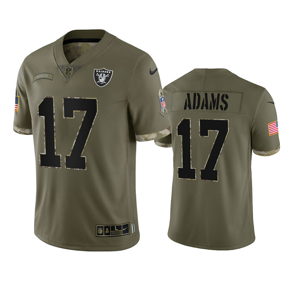 Las Vegas Raiders Davante Adams Olive 2022 Salute To Service Limited Jersey #17