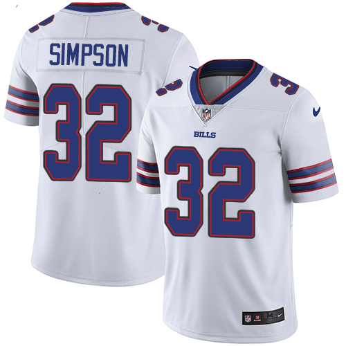 Men's Nike Buffalo Bills #32 O. J. Simpson White Stitched NFL Vapor Untouchable Limited Jersey