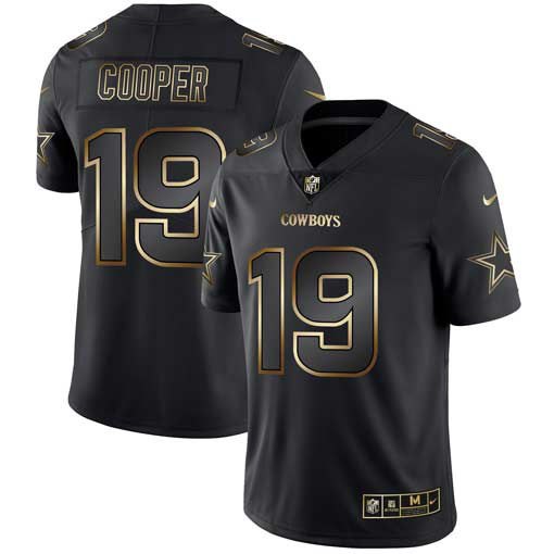 Men's Nike Dallas Cowboys #19 Amari Cooper Black Gold Vapor Untouchable Limited NFL Jersey