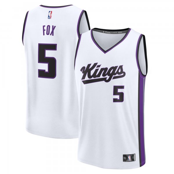 Youth Sacramento Kings De'Aaron Fox Fanatics White Fast Break Replica Player Jersey - Association Edition