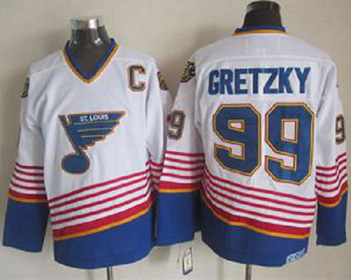 St. Louis Blues #99 Wayne Gretzky White CCM Throwback Stitched NHL Jersey