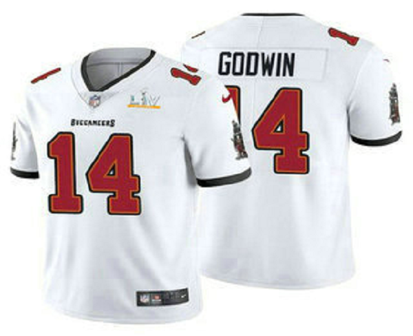 Men's Tampa Bay Buccaneers #14 Chris Godwin White 2021 Super Bowl LV Vapor Untouchable Stitched Nike Limited NFL Jersey