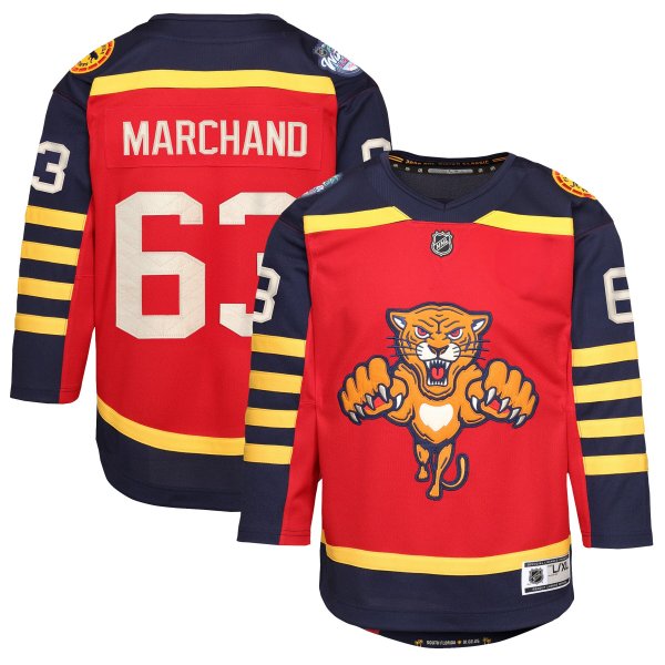 Youth Florida Panthers #63 Brad Marchand Outerstuff Red 2026 NHL Winter Classic Premier Jersey