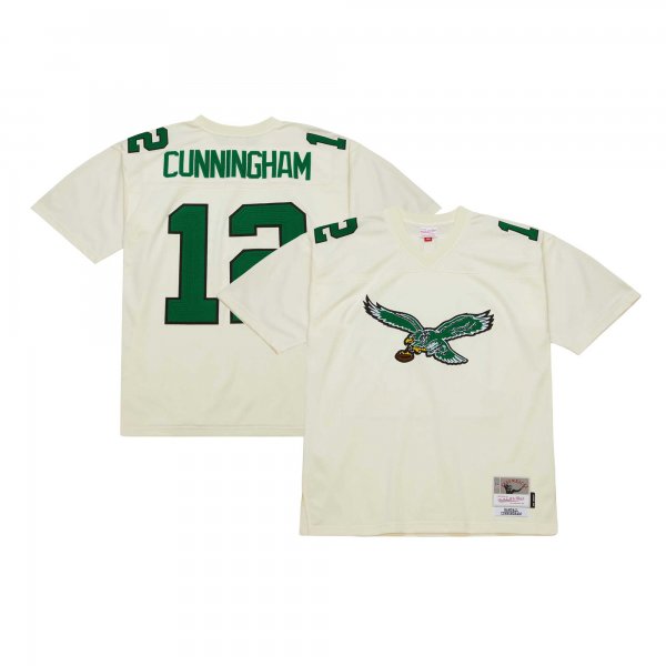 Men's Philadelphia Eagles Randall Cunningham Mitchell & Ness Cream Chainstitch Legacy Jersey