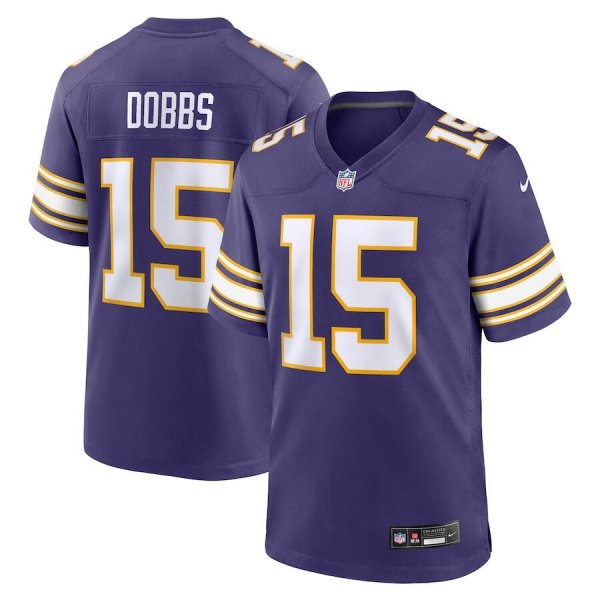 Men's Minnesota Vikings #15 Joshua Dobbs Nike Purple Alternate Game Jersey