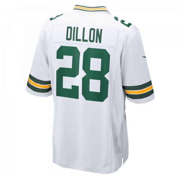 Men's Green Bay Packers AJ Dillon Nike White Game Player Jersey