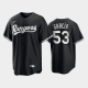 Men's Texas Rangers 2021 All Black Fashion Serise #53 Adolis Garcia Black MLB Cool Base Jersey