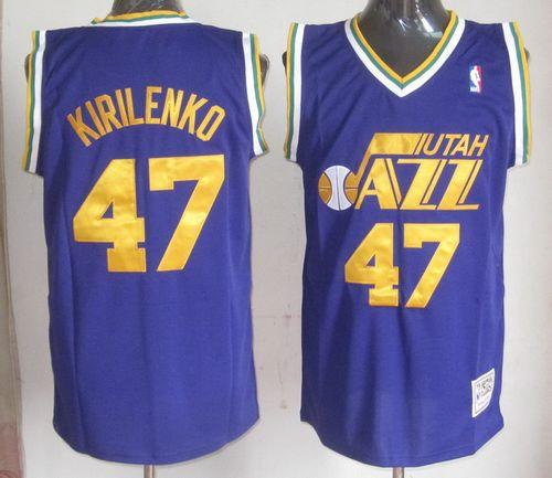 Mitchell And Ness Men's Utah Jazz #47 Andrei Kirilenko Blue Stitched Throwback NBA Jersey