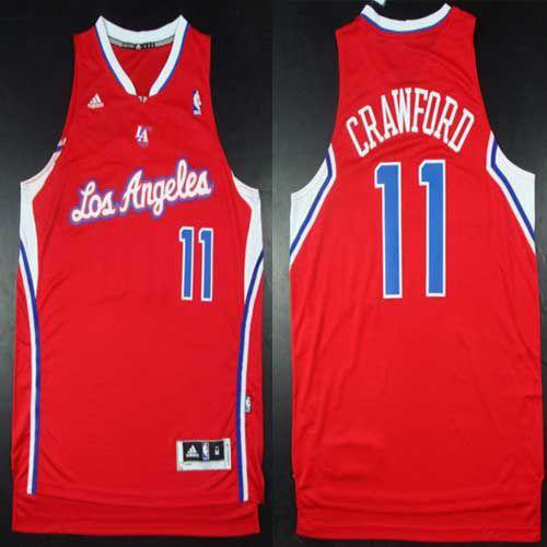 Men's Los Angeles Clippers #11 Jamal Crawford Red Road Stitched NBA Jersey