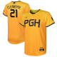 Youth's Pittsburgh Pirates #21 Roberto Clemente Nike Gold 2023 City Connect Cool Base Player Jersey