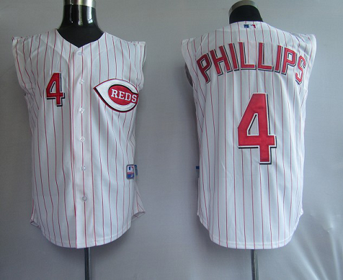 Cincinnati Reds #4 Brandon Phillips White Vest Style Stitched MLB Jersey