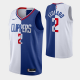 Men's LA Clippers Kawhi Leonard #2 White Blue Split Edition Big Scorer NBA Jersey