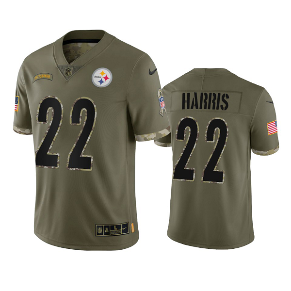 Pittsburgh Steelers Najee Harris #22 Olive 2022 Salute To Service Limited Jersey