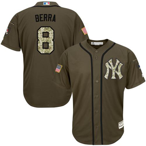 New York Yankees #8 Yogi Berra Green Salute to Service Stitched MLB Jersey