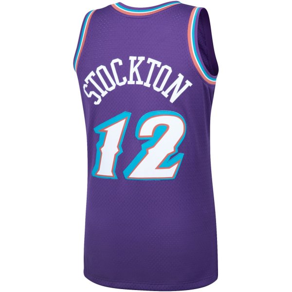 Men's Utah Jazz John Stockton Mitchell & Ness Purple Hardwood Classics Swingman Jersey