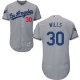 Los Angeles Dodgers #30 Maury Wills Grey Flexbase Collection 2018 World Series Stitched MLB Jersey