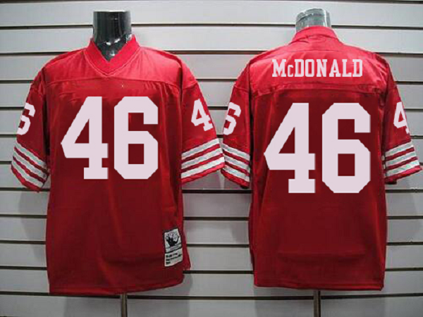 Men's Mitchell And Ness San Francisco 49ers #46 Tim McDonald Stitched Red NFL Limited Jersey