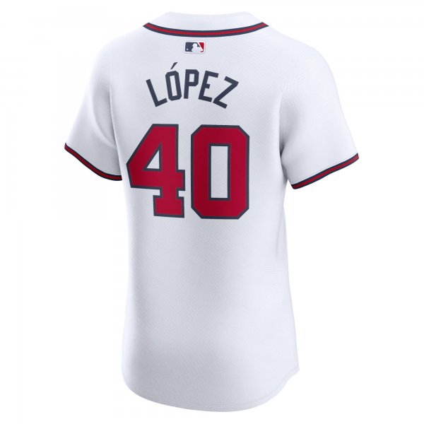 Men's Atlanta Braves Reynaldo Lopez Nike White Home Elite Player Jersey