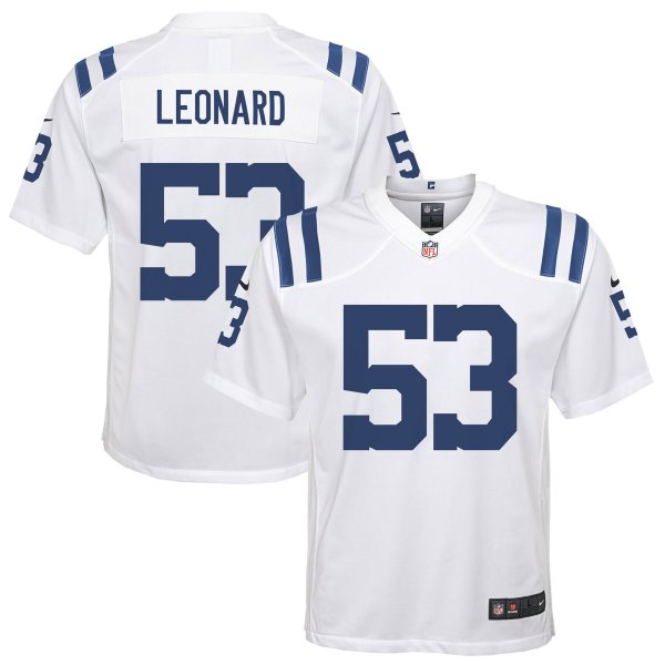 Youth Indianapolis Colts Shaquille Leonard Nike White Game Jersey