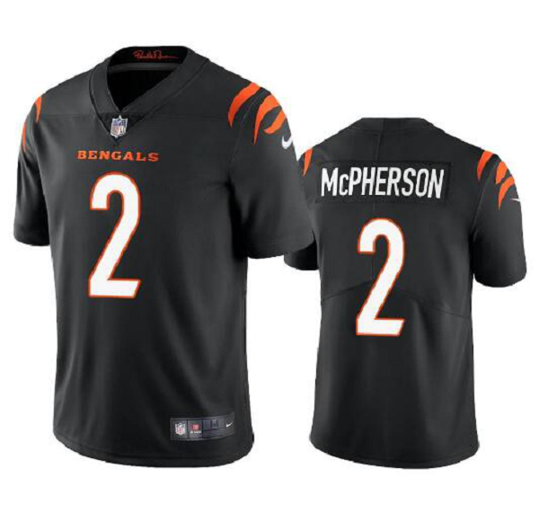 Men's Cincinnati Bengals #2 Evan McPherson Black Vapor Untouchable Limited Stitched Jersey