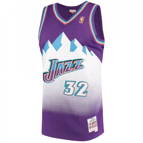 Men's Utah Jazz Karl Malone Mitchell & Ness Purple 1996/97 Hardwood Classics Swingman Jersey