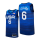 USA Basketball #6 Damian Lillard Tokyo Olympics 2021 Blue Stitched Away Jersey