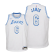 Youth Los Angeles Lakers #6 LeBron James 2021-22 City Edition White Change Number Jersey