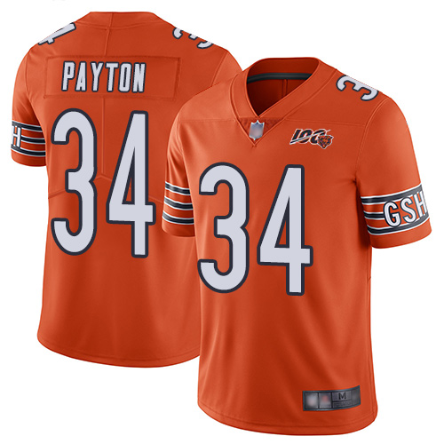 Chicago Bears #34 Walter Payton Orange Men's Stitched NFL Limited Rush 100th Season Jersey