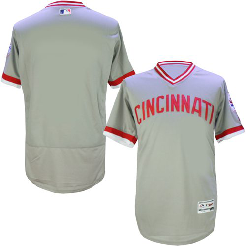 Cincinnati Reds Blank Grey Flexbase Collection Cooperstown Stitched MLB Jersey