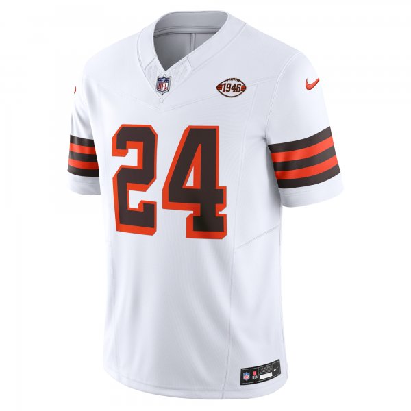 Men's Cleveland Browns Nick Chubb Nike White Vapor F.U.S.E. Limited Jersey