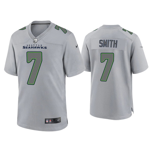 Men's Seattle Seahawks Geno Smith Gray Atmosphere Fashion Game Jersey