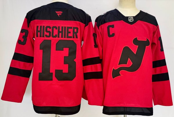 Men's #13 Nico Hischier New jersey Devils Red City Edition Jersey