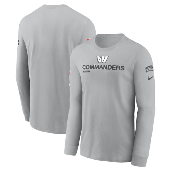 Men's Nike Gray Washington Commanders 2024 Salute To Service Long Sleeve T-Shirt