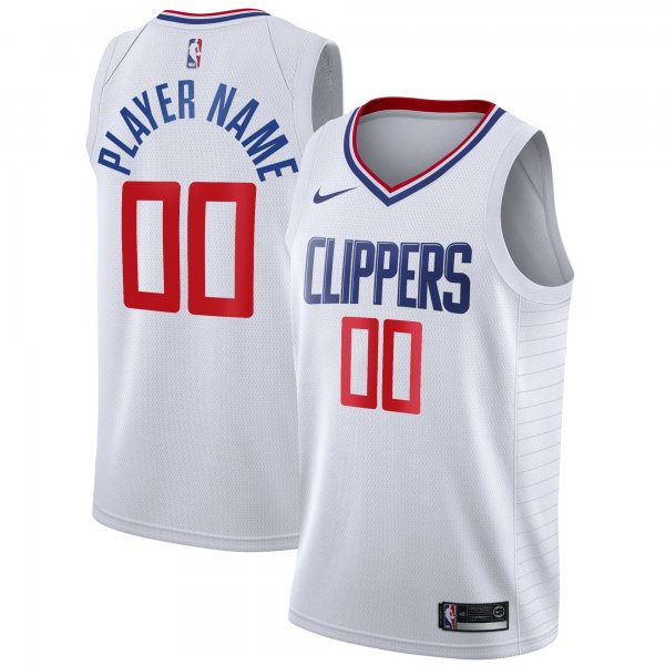 Men's LA Clippers Nike White 2020/21 Swingman Custom Jersey - Association Edition