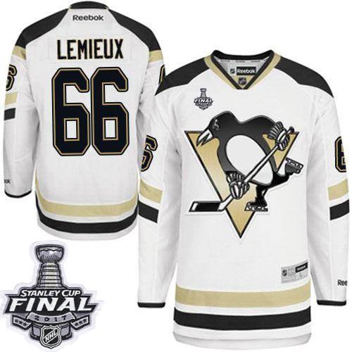 Pittsburgh Penguins #66 Mario Lemieux White 2014 Stadium Series 2017 Stanley Cup Final Patch Stitched NHL Jersey