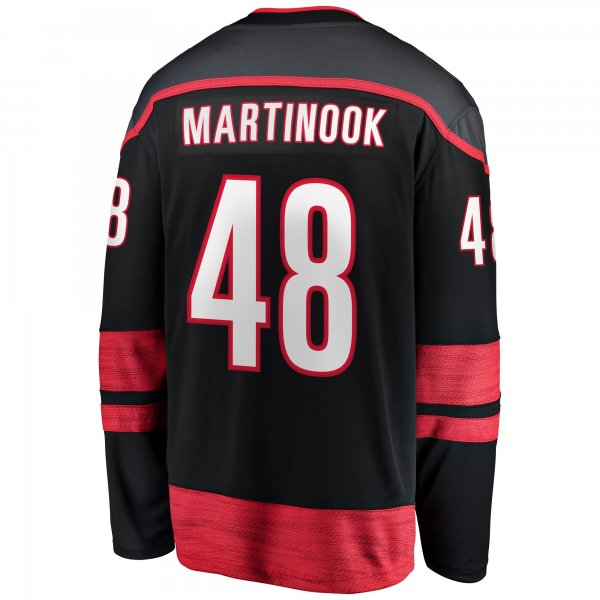 Men's Carolina Hurricanes Jordan Martinook Fanatics Black Home Breakaway Jersey