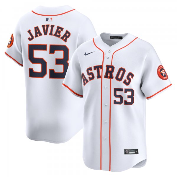 Men's Houston Astros Cristian Javier Nike White Home Limited Player Jersey